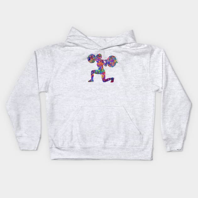 Weightlifter female Kids Hoodie by Yahya Art